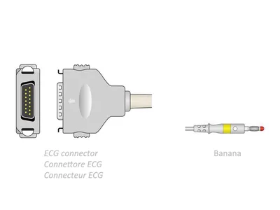 Cablu ECG pacient 2.2 m - banana - compatibil fukuda denshi