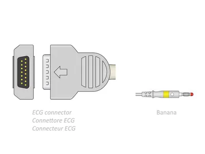 Cablul pacient ECG 2.2 m - banana - compatibil GE marquette