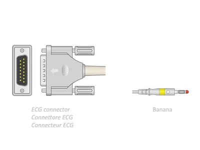 Cablul pacient ECG 2.2 m - banana - compatibil Esaote, shiller