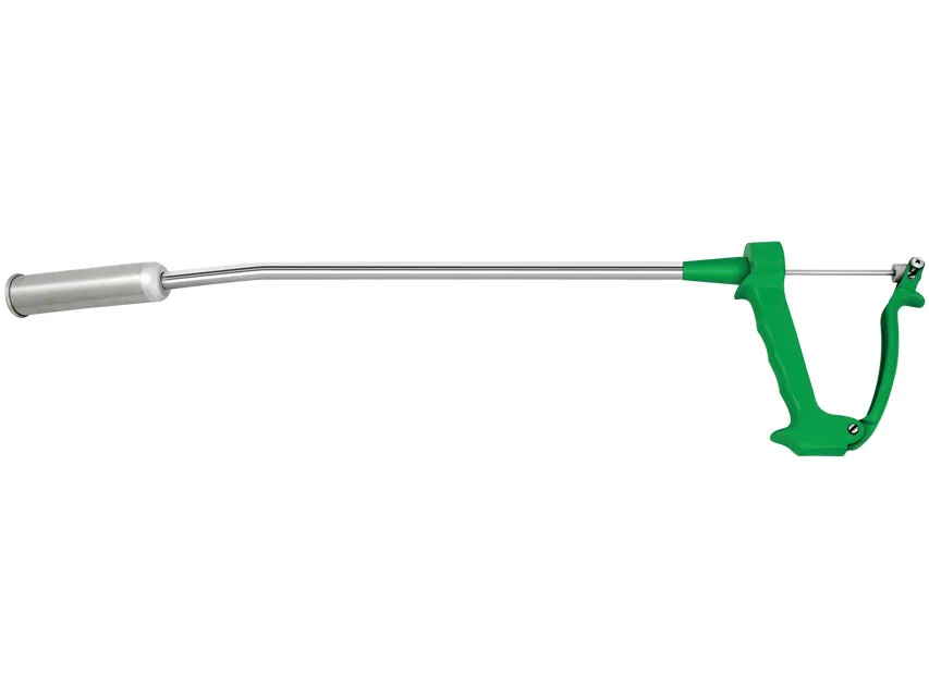 Aplicator bolus curbat S/S pentru bovine - cupa 25x72 mm
