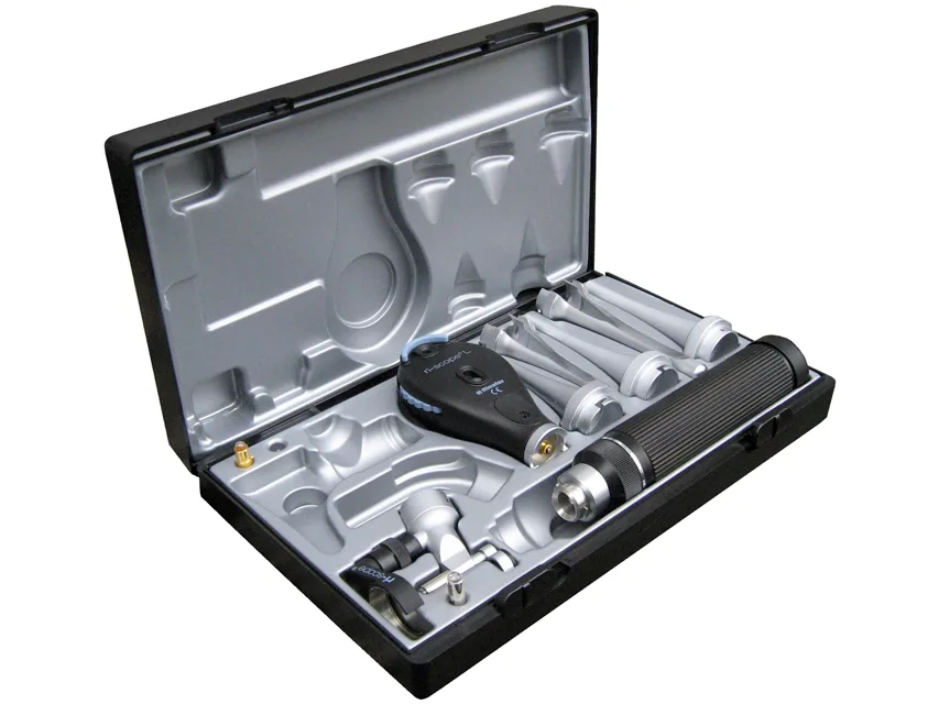 Set oto-oftalmoscop vet Riester cu halogen 2.5V cu mâner AA - 3861